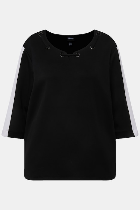 Sweatshirt, Ösen, Rundhals, 3/4-Arm, extraweich