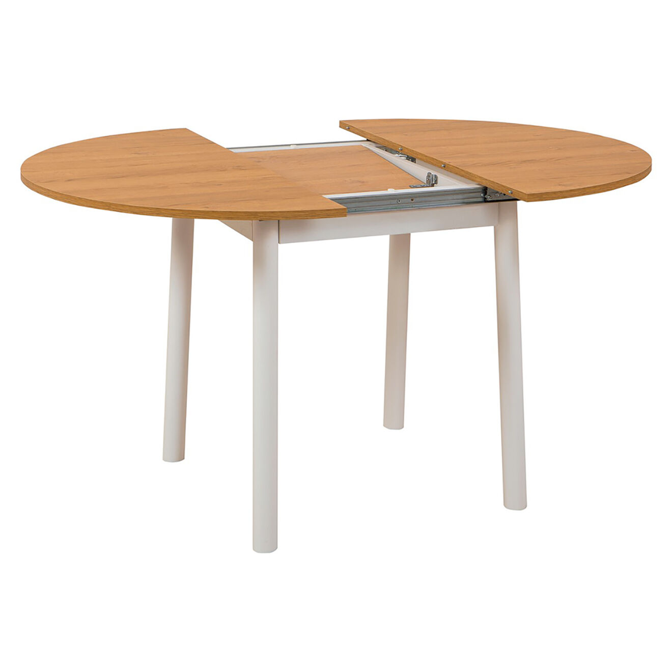 Homitis Table extensible + 4 Chaises Oliver chêne/blanc