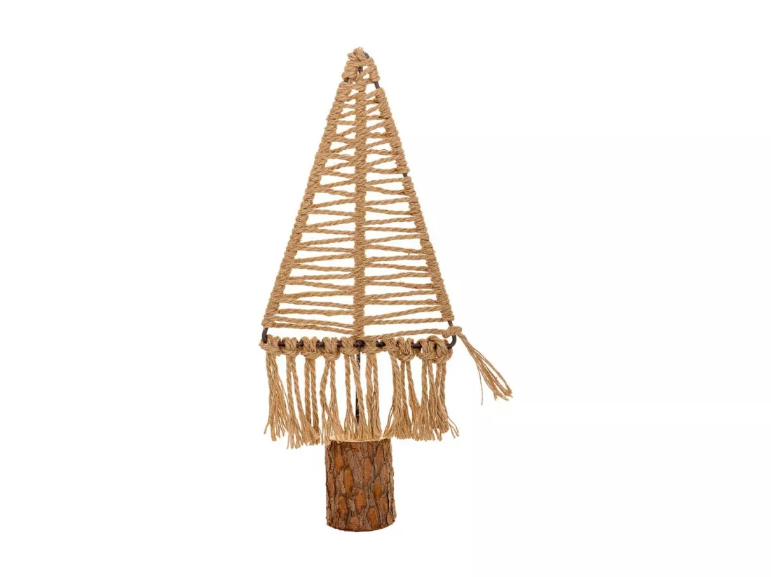 Arbre décoratif en coton tressé marron 13x01x37.5h