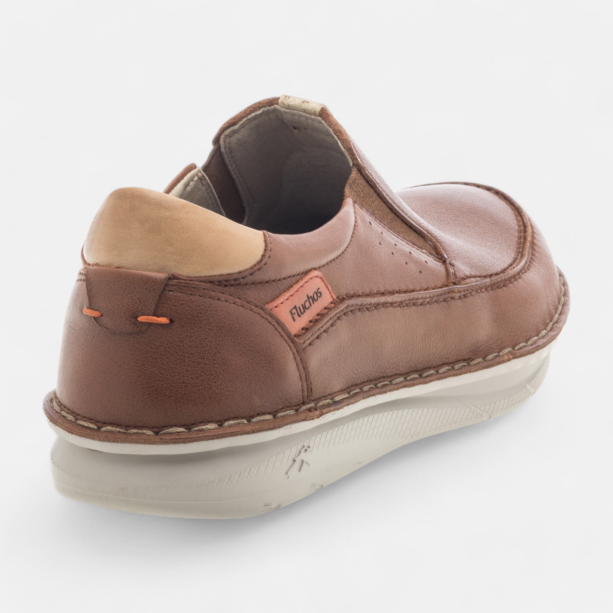 Mocassins pieds sensibles Homme en cuir cognac