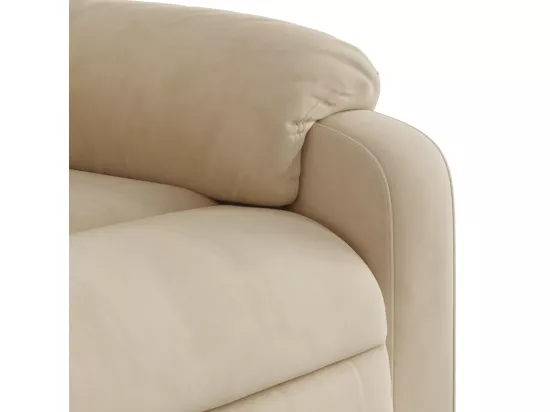 Fauteuil inclinable crème tissu microfibre