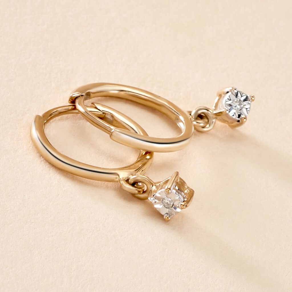 Créoles Racquel Or Jaune Diamant
