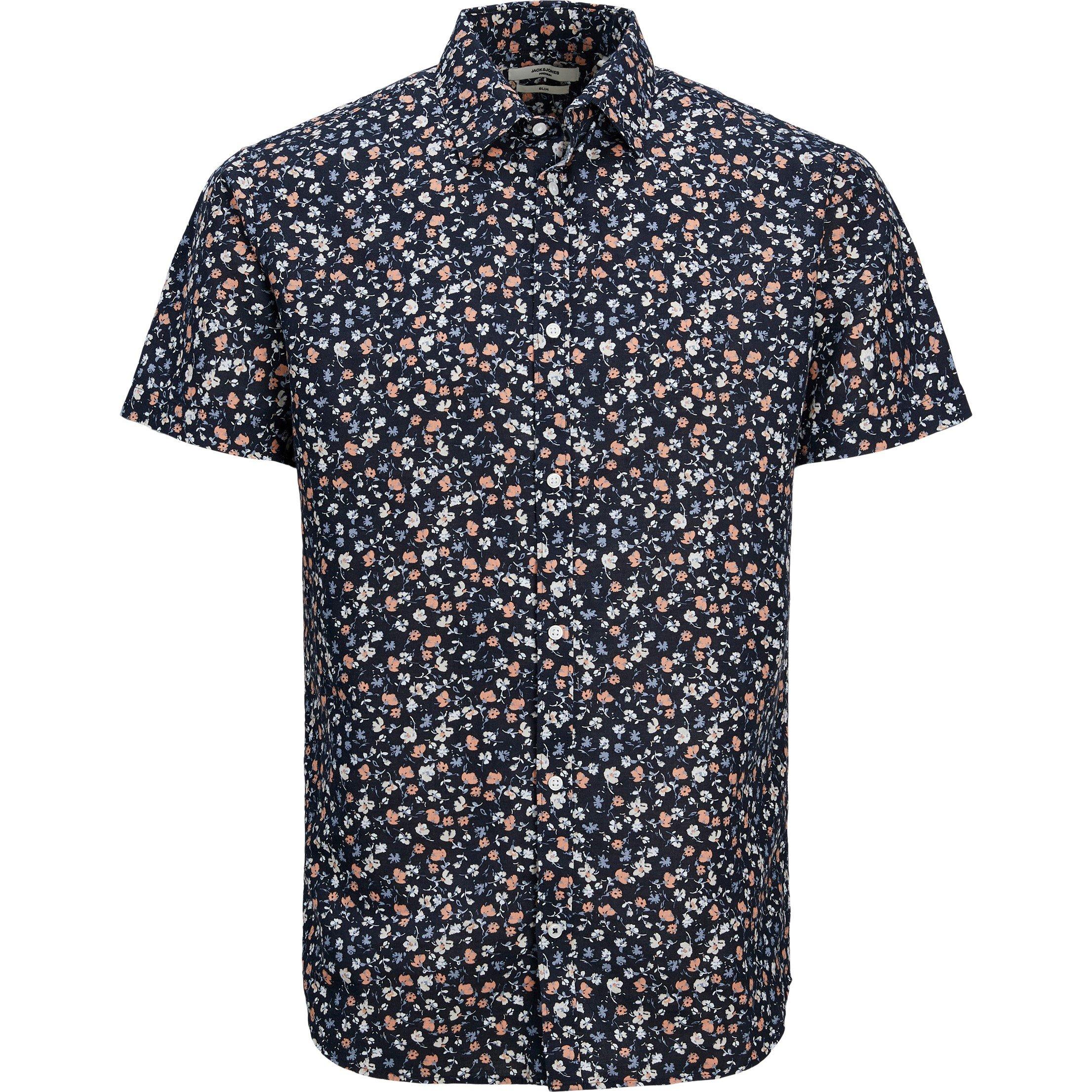 Jack and Jones JJ Floral Print Short Sleeve Shirt Mens