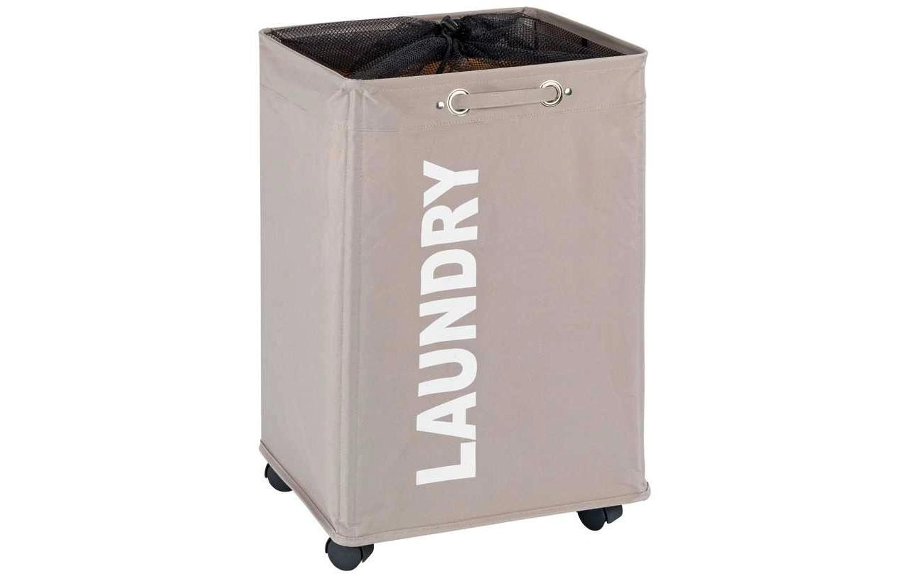 Wäschesammler Quadro 79 l, TaupeWäschekorb mit Rollen