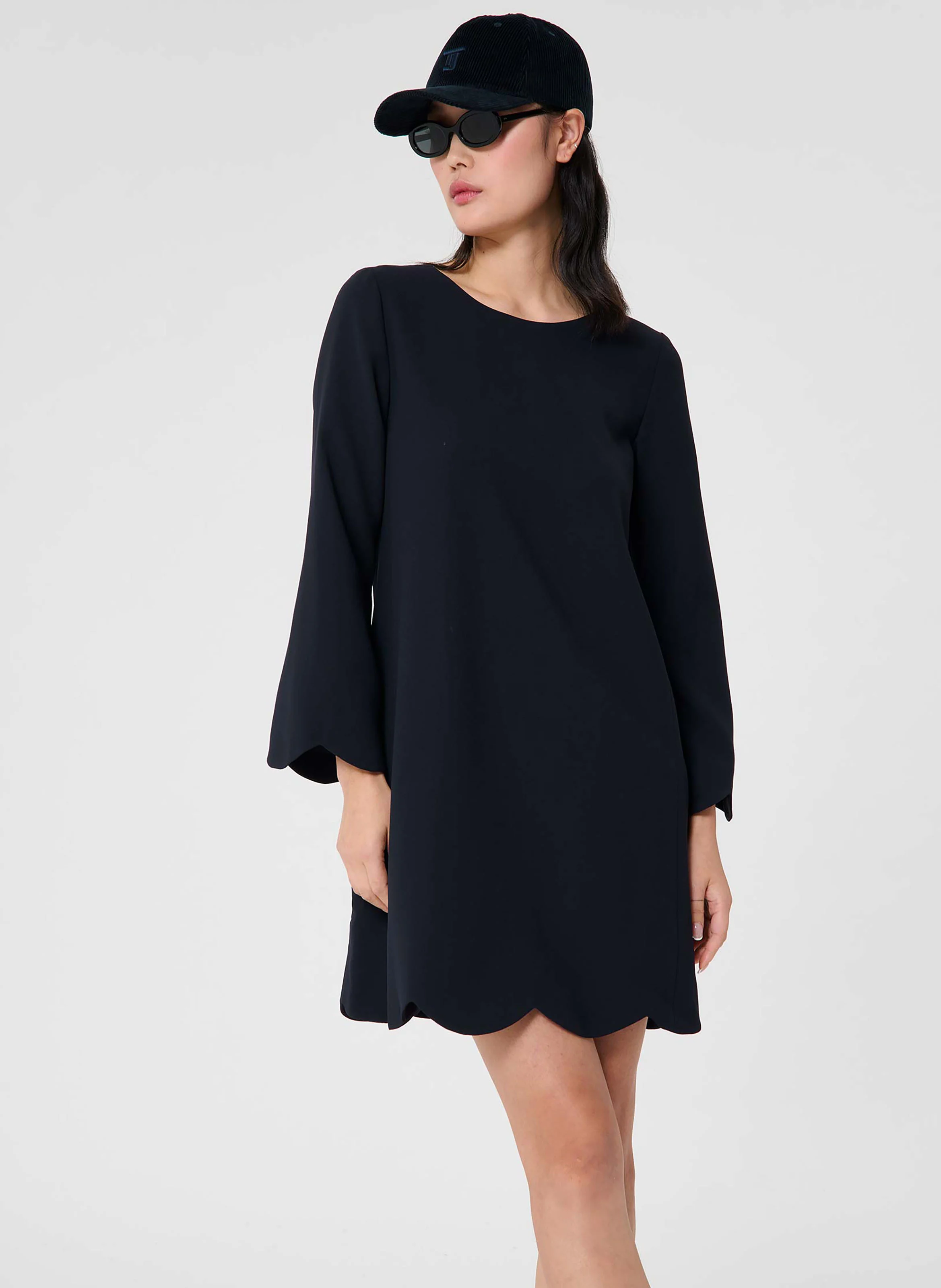 RUODA - Robe courte trapèze| Bleu