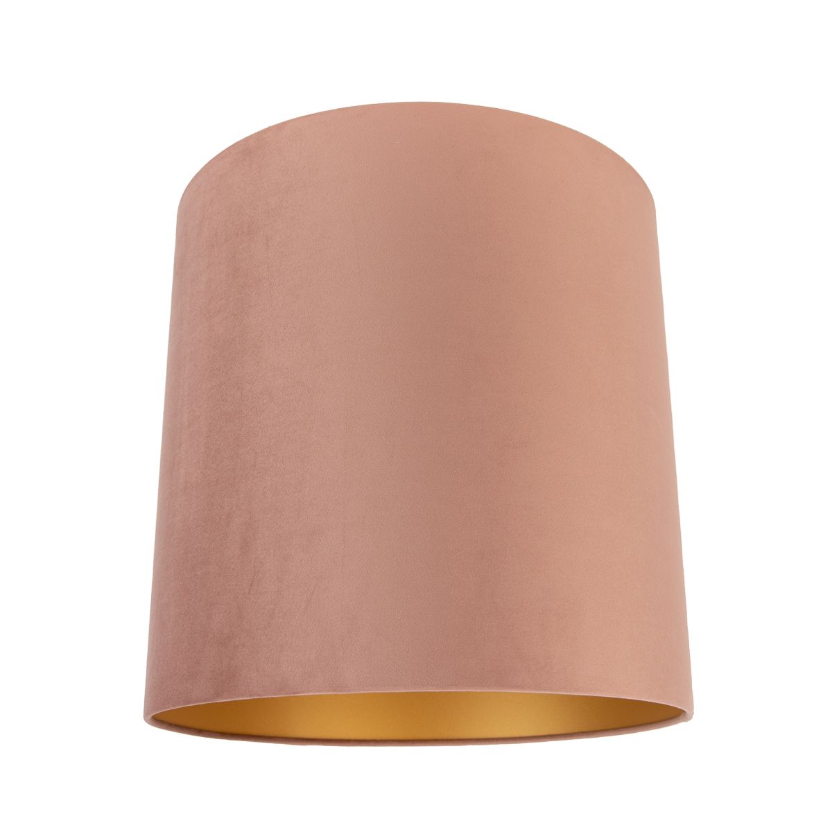 Velours lampenkap roze 40/40/40 met gouden binnenkant