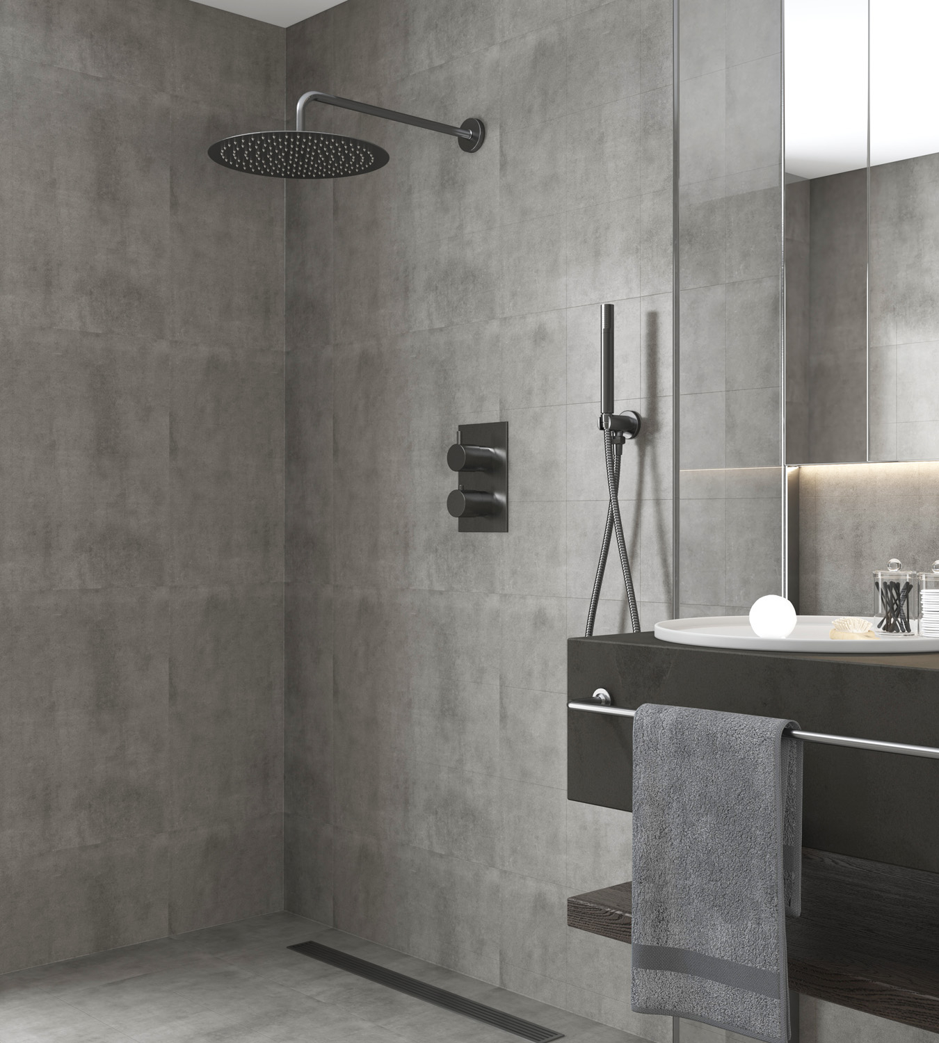 Saniclear Iron inbouw regendouche met wandarm en 30cm hoofddouche verouderd ijzer - gunmetal