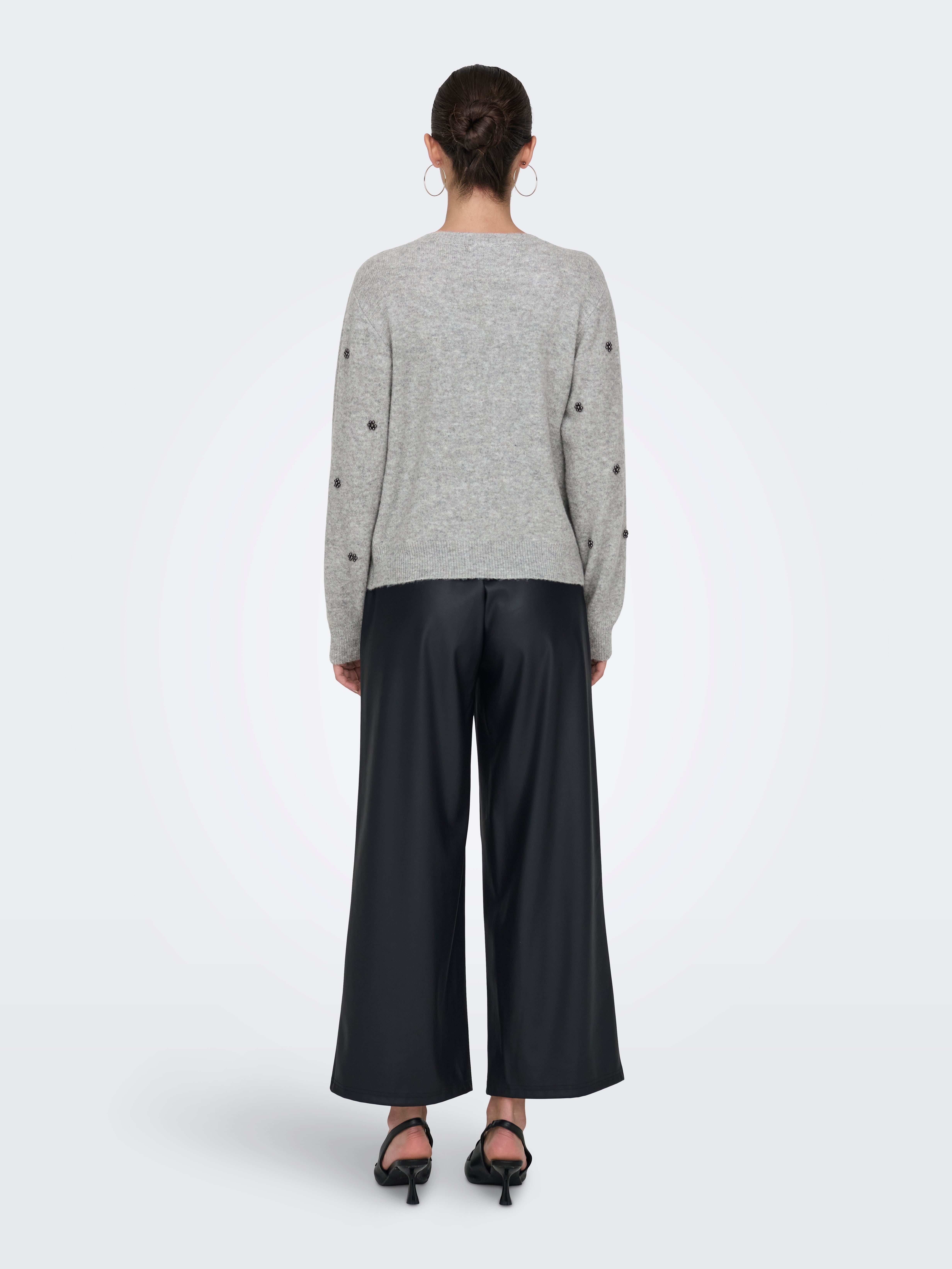 JDYBELLA Strickpullover Light Grey Melange
