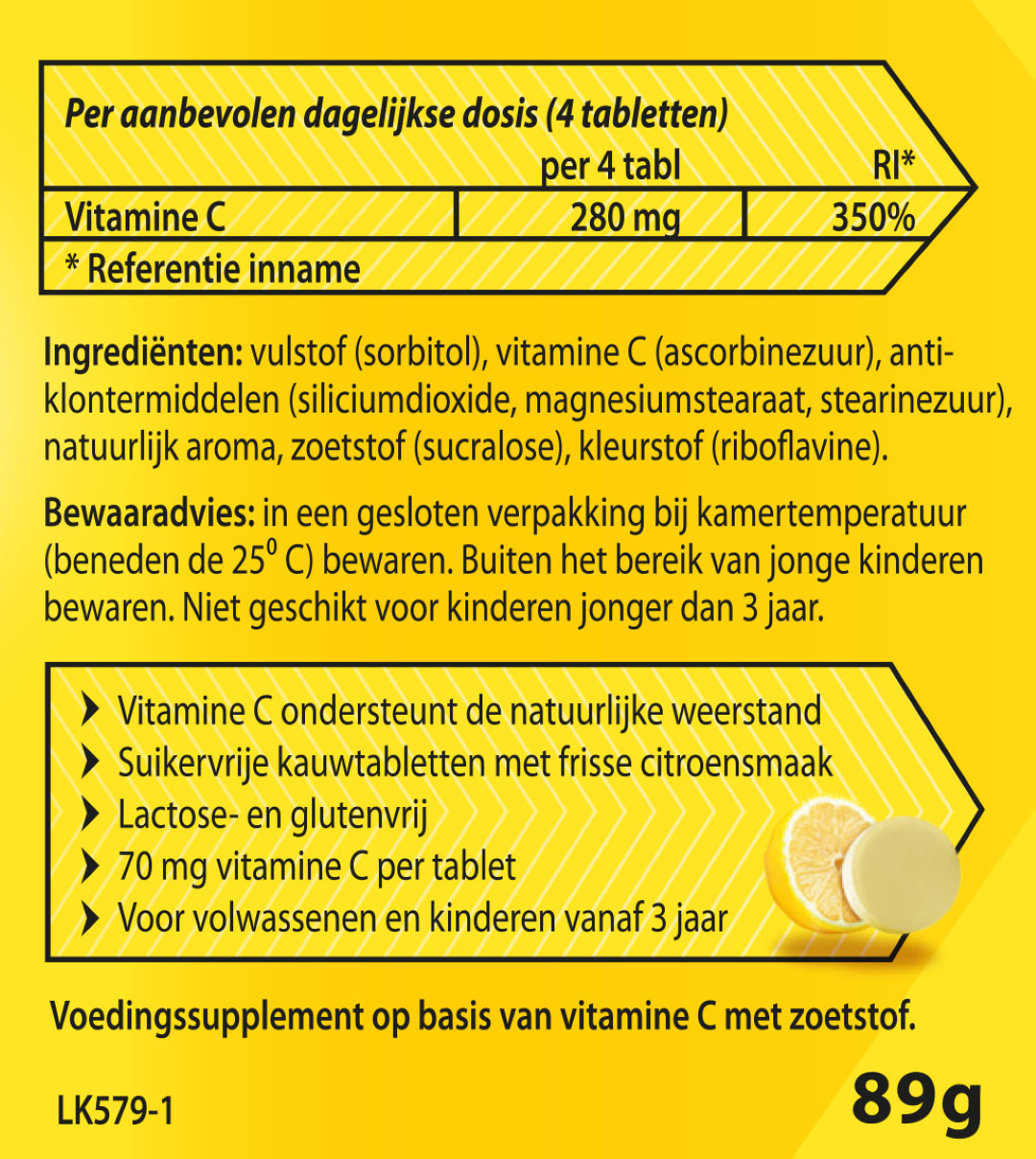 Roter Vitamine C 70 mg suikervrij (300 kauwtabletten)