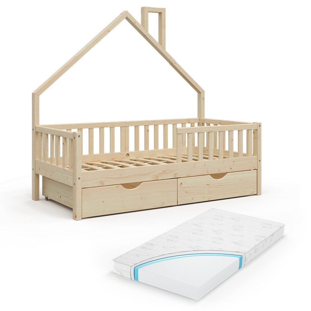 VitaliSpa Hausbett Kinderbett Spielbett Noemi 80x160cm inkl. Matratze Schubladen
