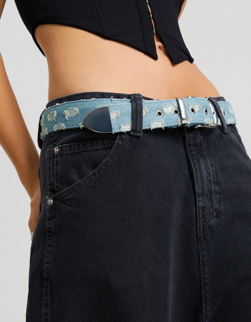 cinto de jeans rasgado