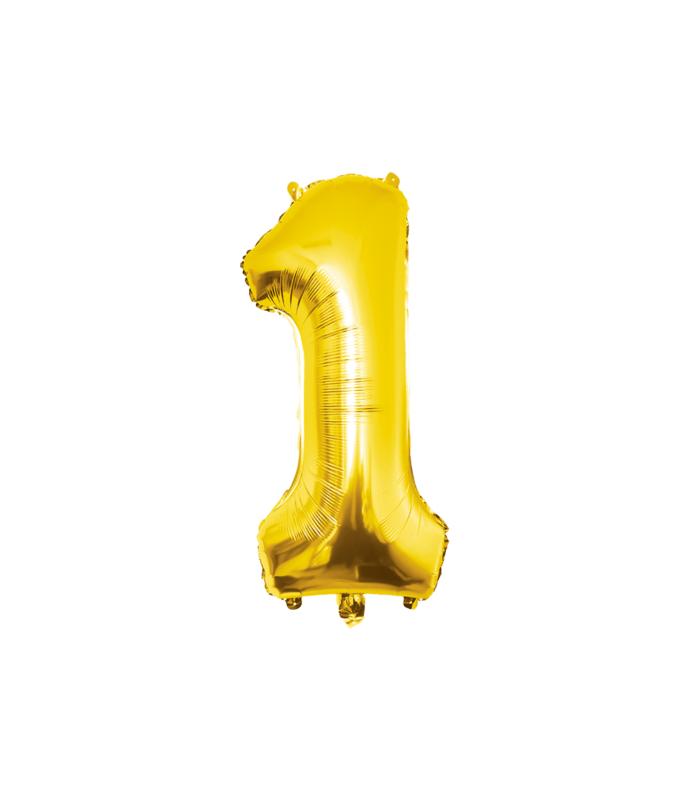 1 Jaar Cijfer Ballon Goud Leeg 86cm