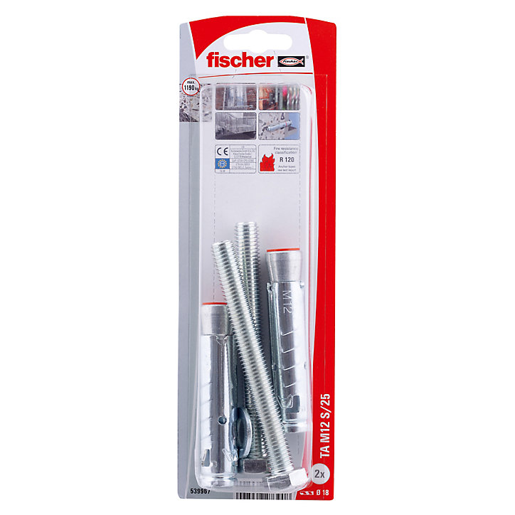 Cheville métallique à douille Fischer BT 12 x 110 mm, 2 pièces