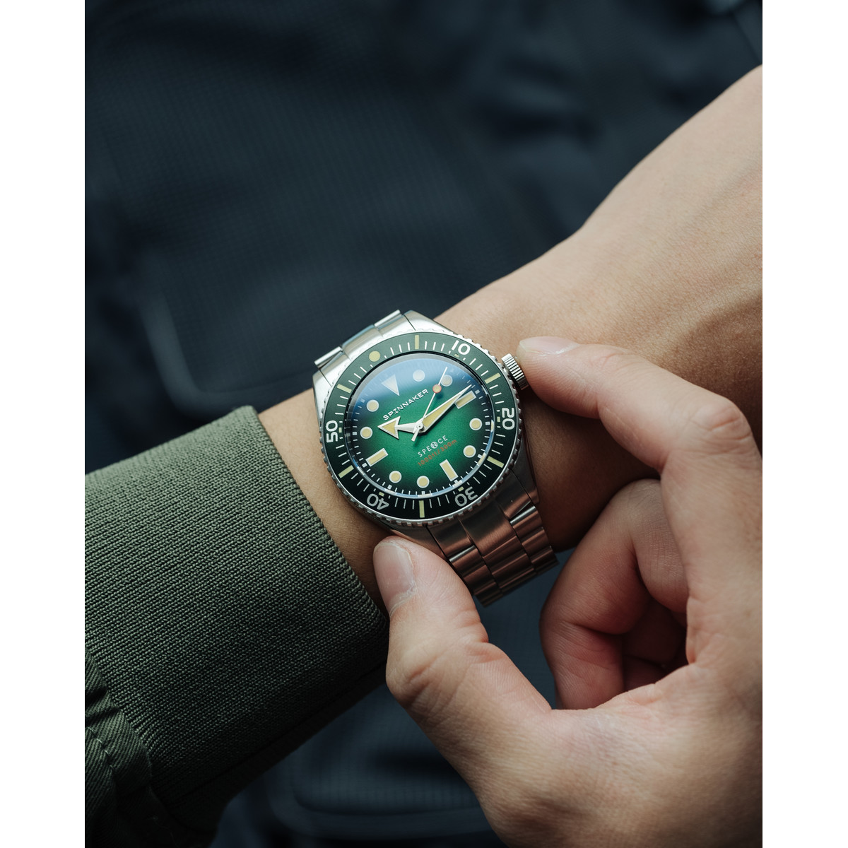 Montre SPINNAKER Spence homme automatique bracelet acier argent