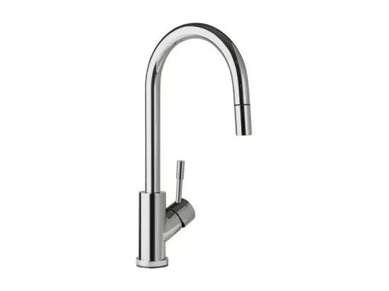Robinet cuisine VILLEROY ET BOCH Umbrella flex acier massif poli