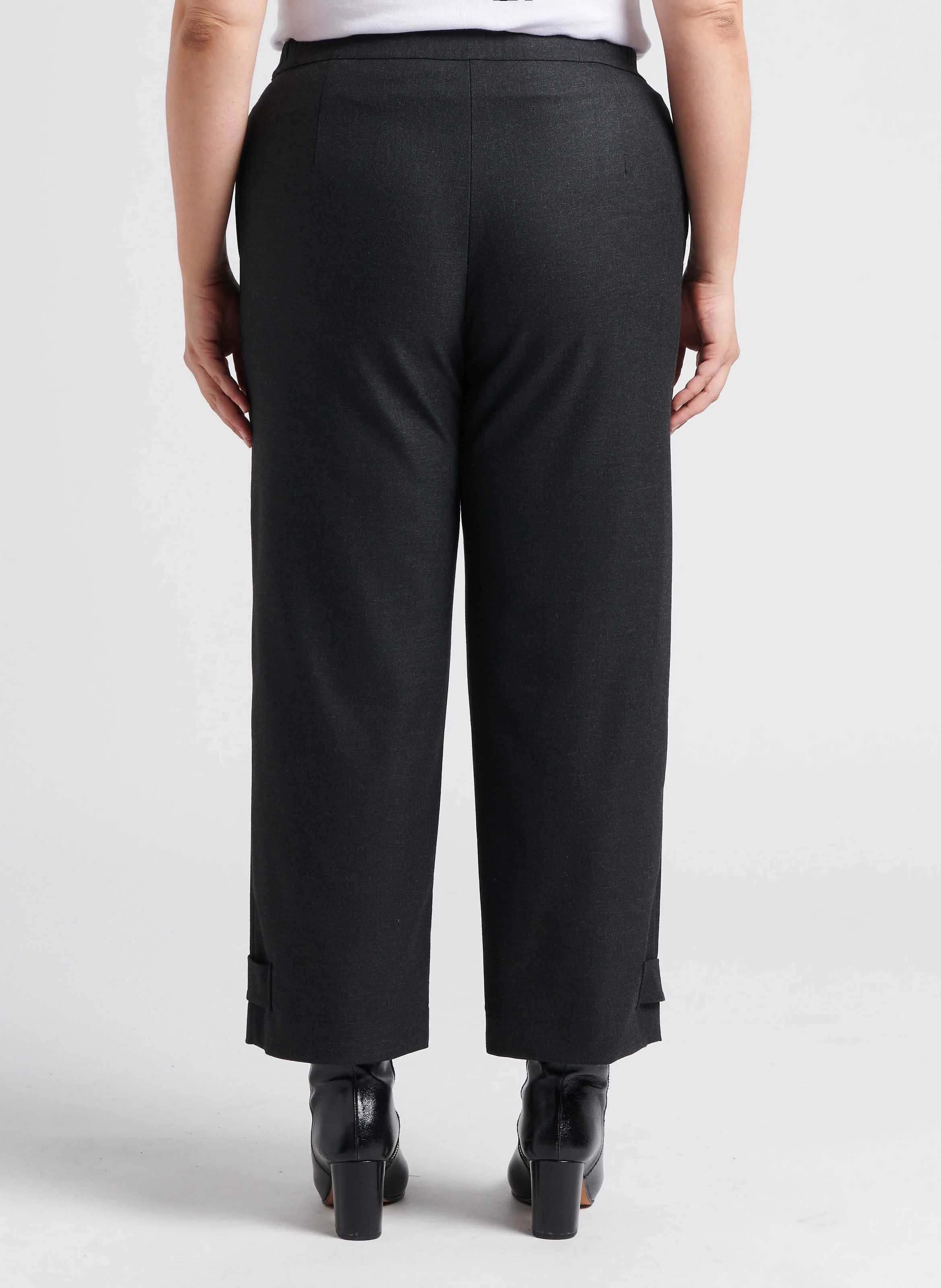 RAQUEL - Pantalon large taille haute| Gris