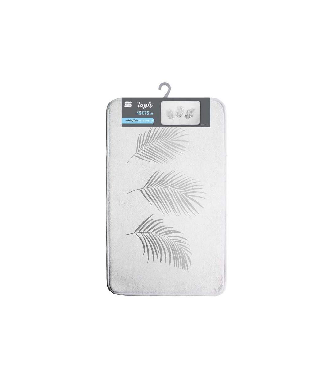 Tapis de Bain Imprimé Orbella 45x75cm Blanc & Argent