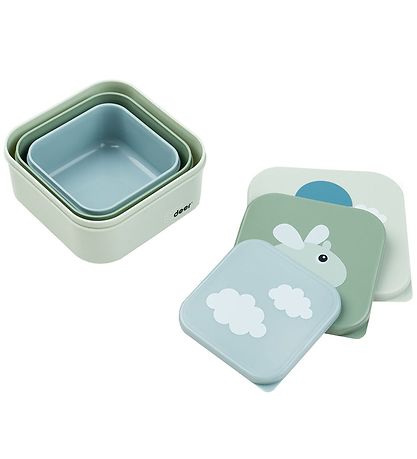 Done by Deer Snackbox - Happy Clouds - 3er-Pack - Grün