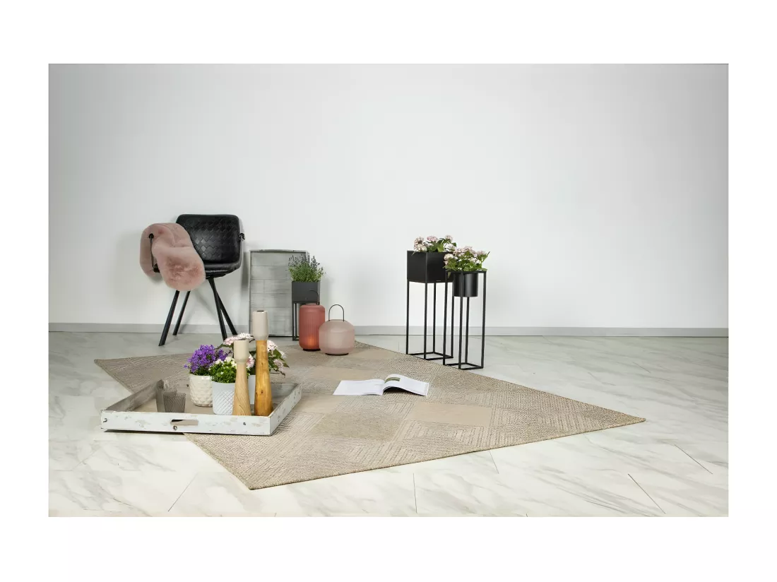 Tapis 290x200cm, design C403A coloris naturel - Confort et élégance pour votre intérieur