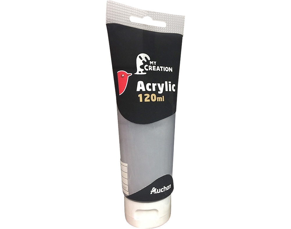 TINTA ACRILICA AUCHAN PRATEADO 120ML