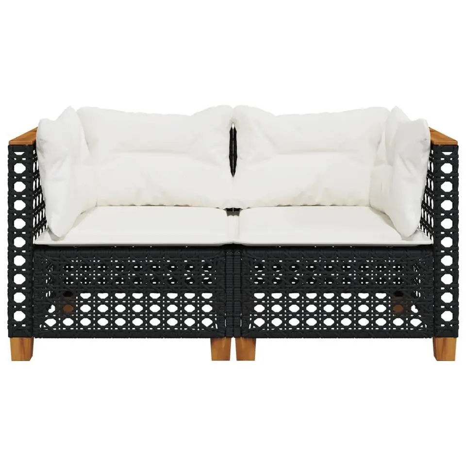 vidaXL - Tuinbank - Zwart - Poly rattan