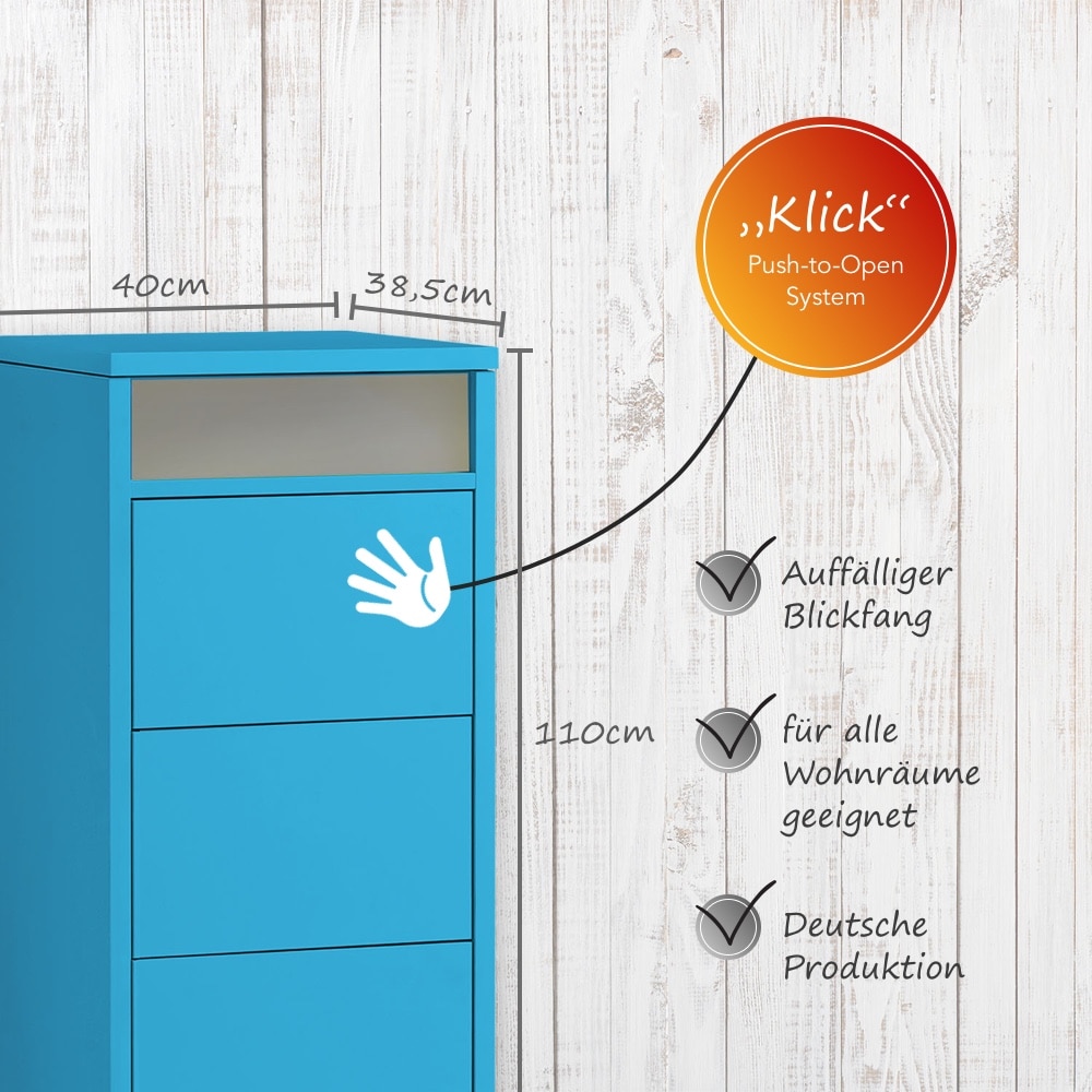 Kommode mit Schubkästen, Klapp-Deckel & Dokumenten-Ablage mit Glasfenster