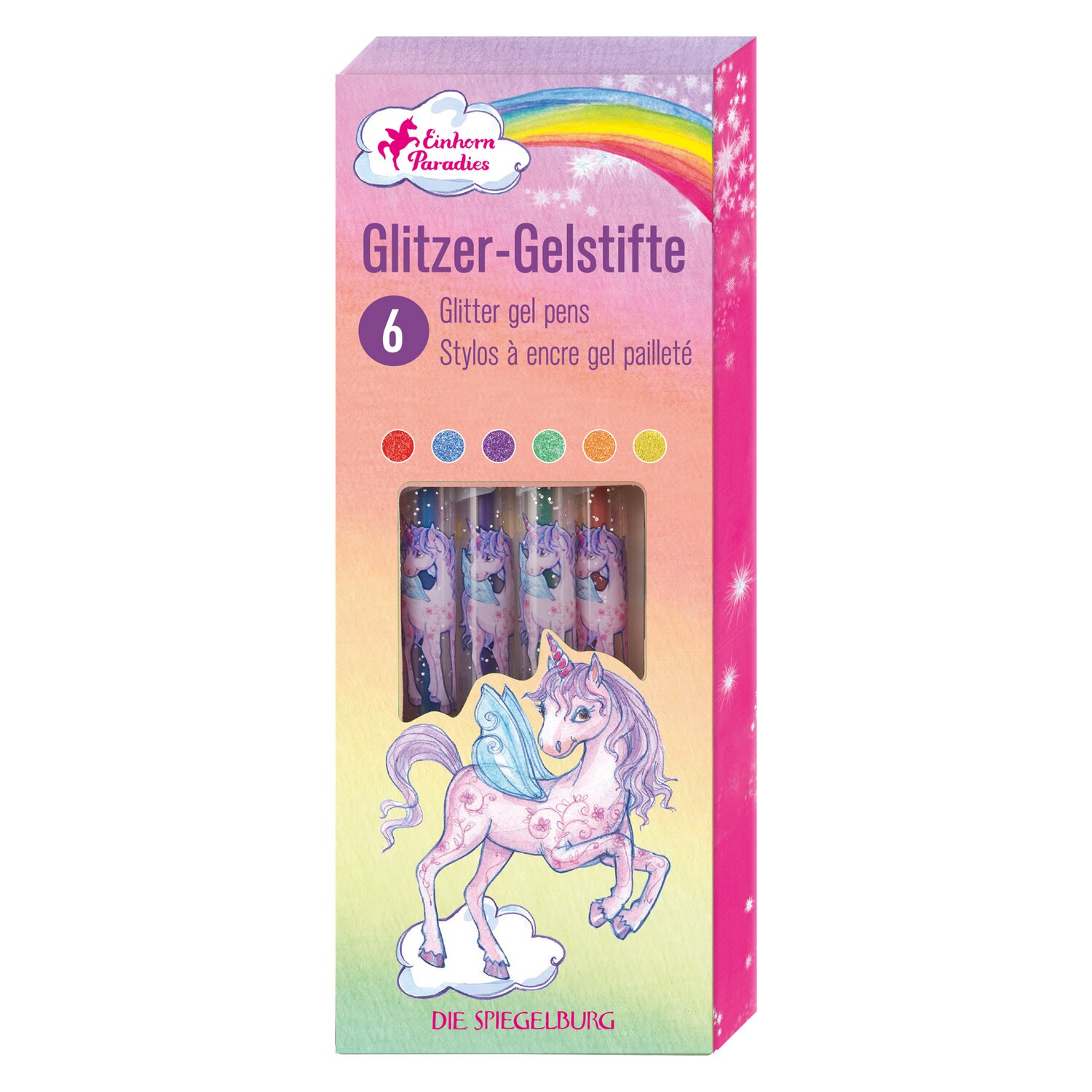 DIE SPIEGELBURG Glitzer-Gelstifte Einhorn-Paradies -