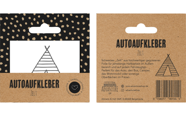 Advanture Shop Zelt Autoaufkleber 5,3 x 5cm
