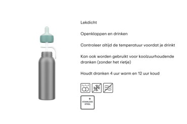 Campus isoleerfles flip-up 350 ml - turquoise