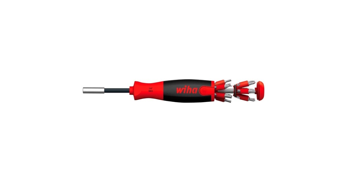 WihaSchroevendraaier met bitmagazijn LiftUp 25 magnetisch  (Zwart/rood, 12 bits, 1/4