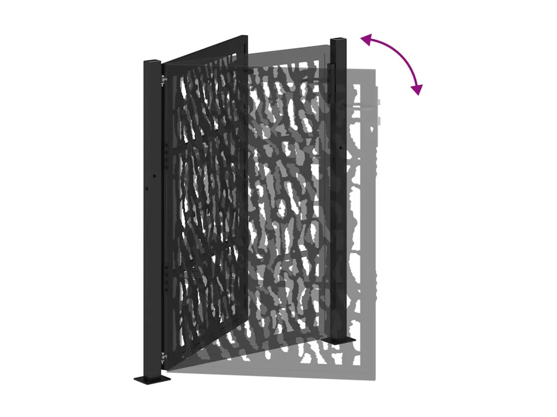 Portail de jardin noir 105x130 cm acier conception de tracés