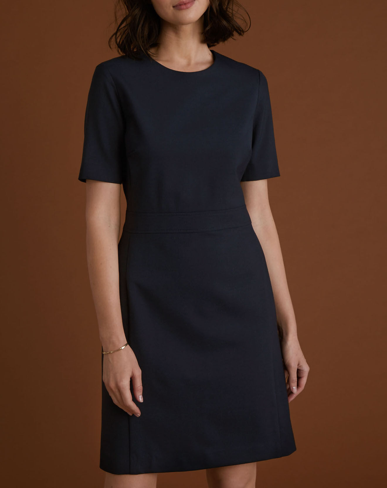 Cyrillus Robe working en Laine mélangée bleu foncé