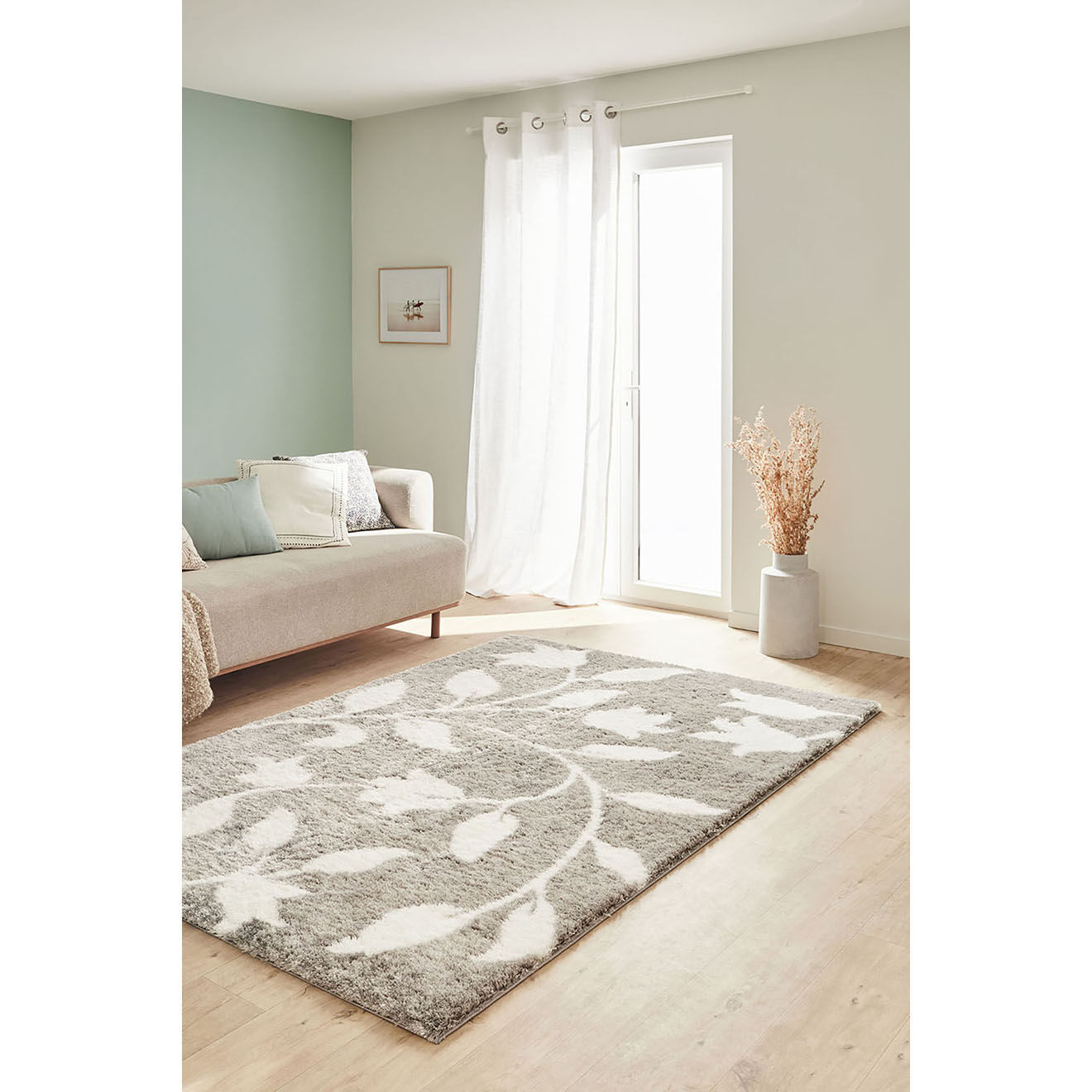 Nazar Rugs Tapis shaggy doux Oslo 637 gris - 160x230 cm