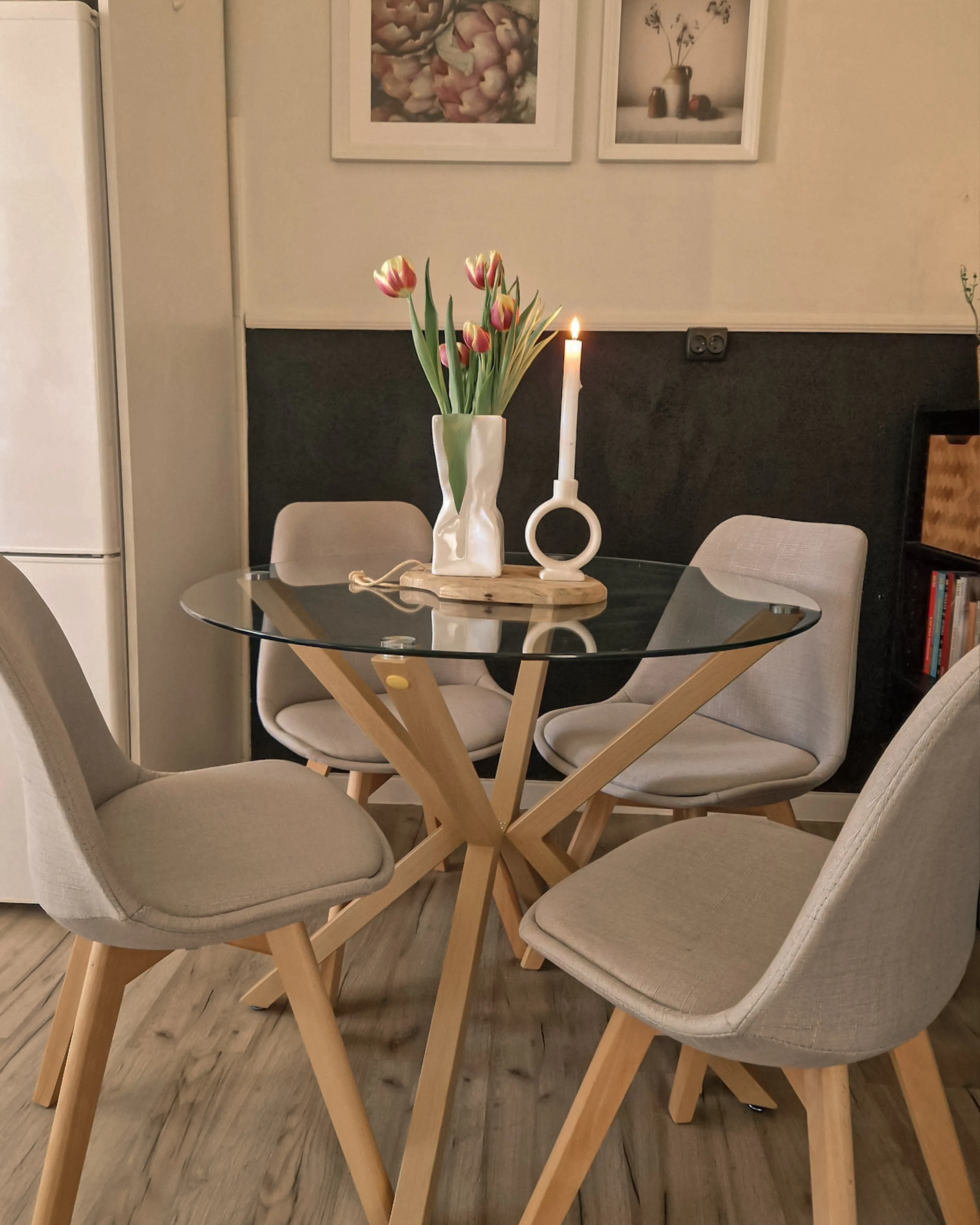 Set van 2 eetkamerstoelen DAKOTA II Fluweel Grijs