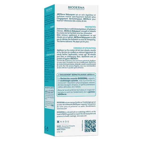Bioderma ABCDerm Crème Babysquam Croûte de Lait Bébé 40ml