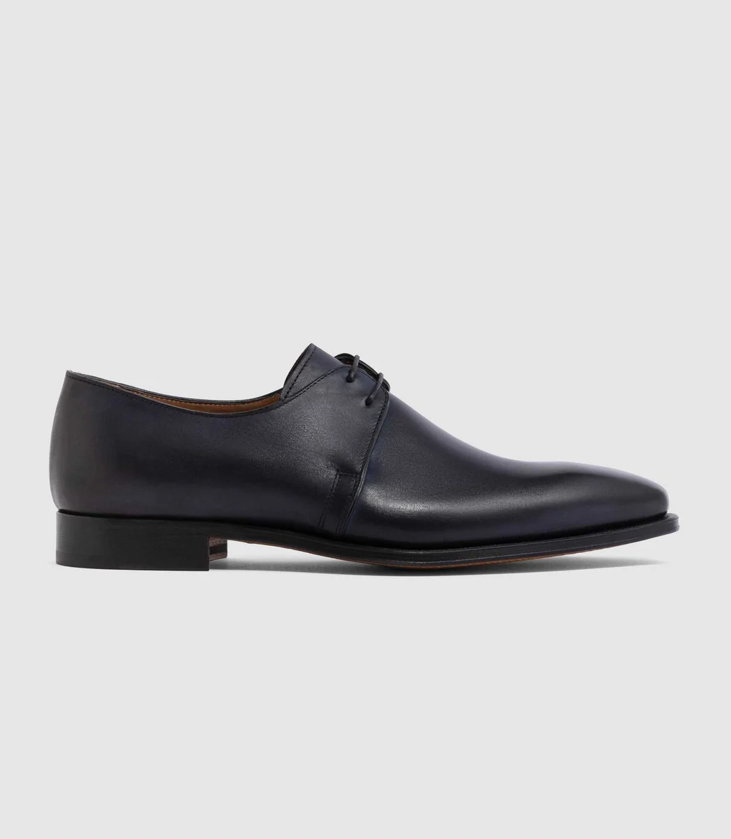 Derby cuir bleu 