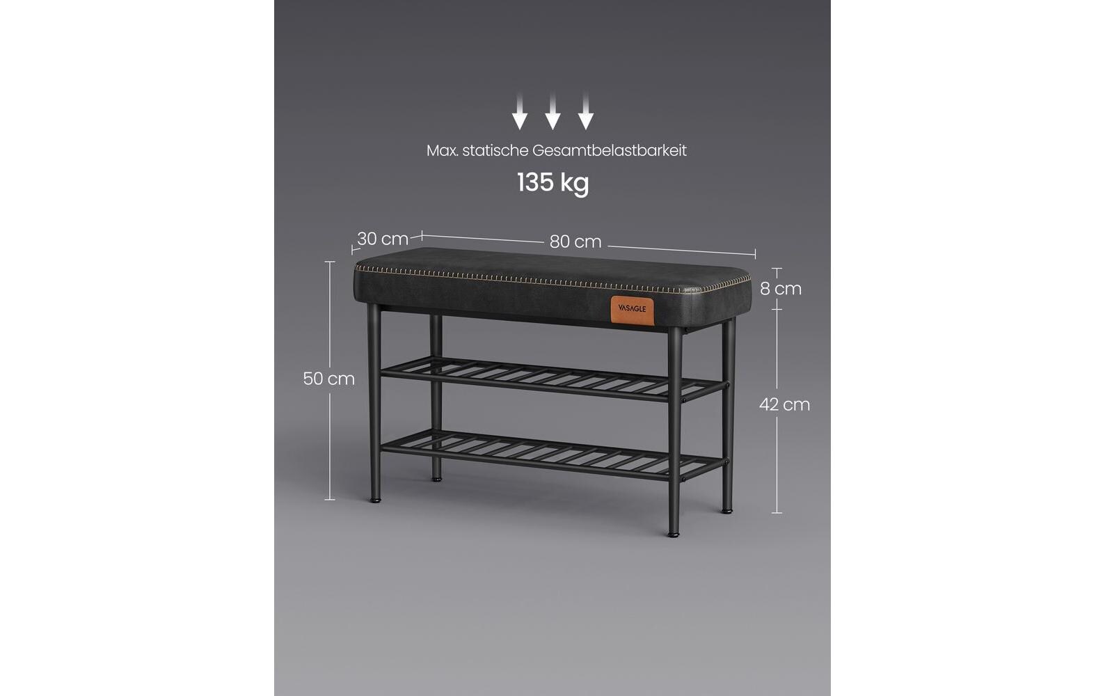 Schuhorganizer Ekho 80 x 50 cm, SchwarzSchuhbank