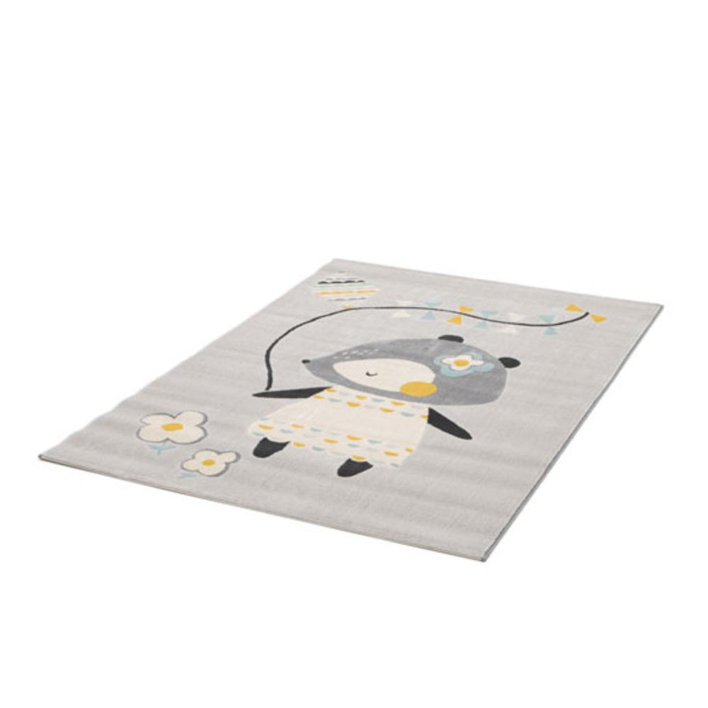 Tapis chambre d'enfant - lily fox - gris - 120 x 170 cm