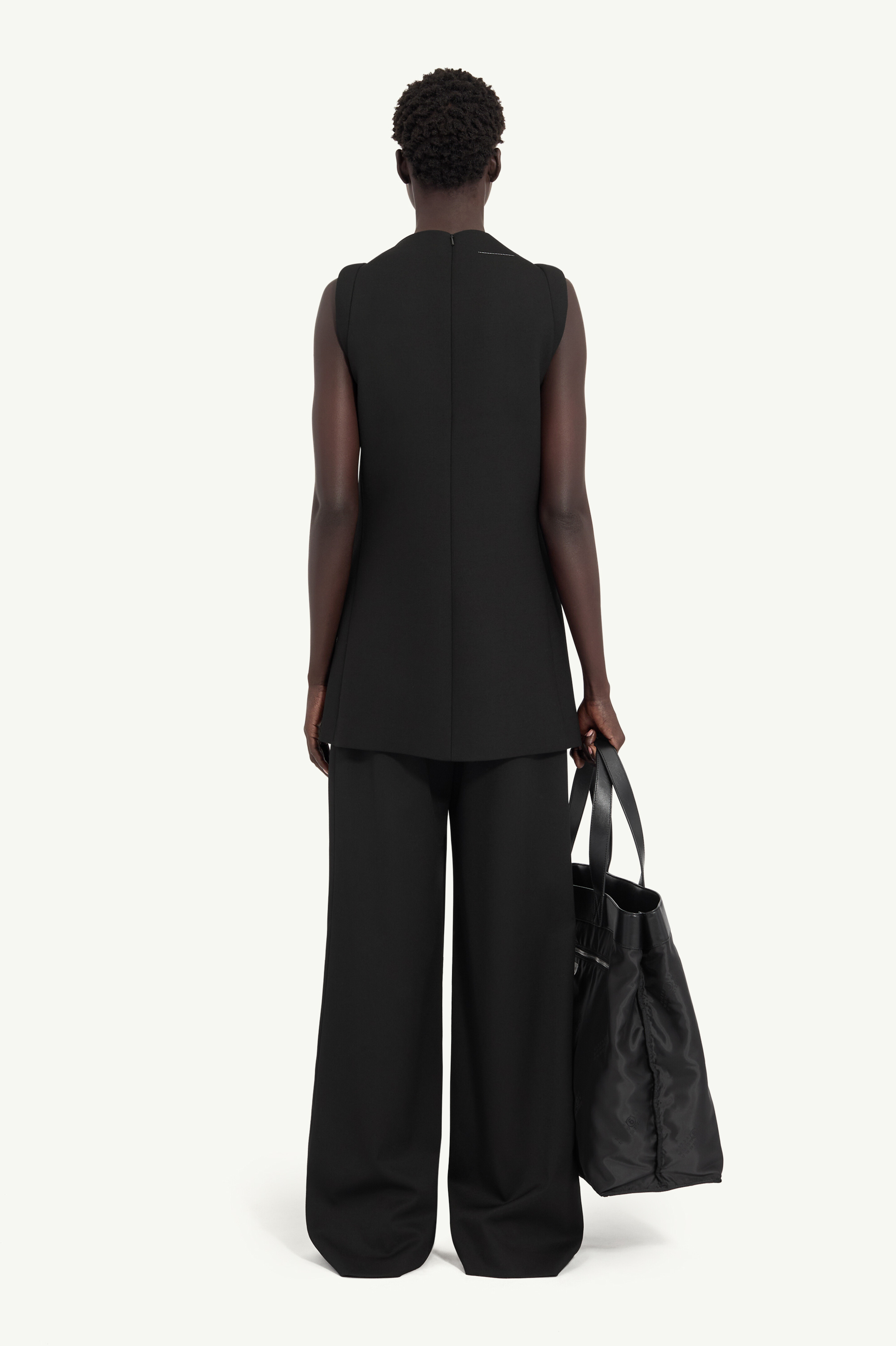 Mini robe sans manches en mélange de laine pour femme | MM6