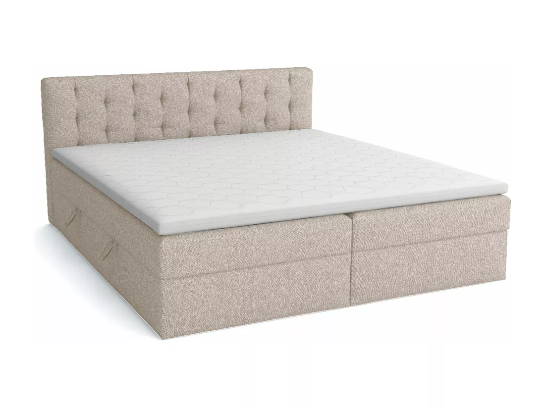 LIT BOXSPRING avec surmatelas Merano 160x200 cm, beige
