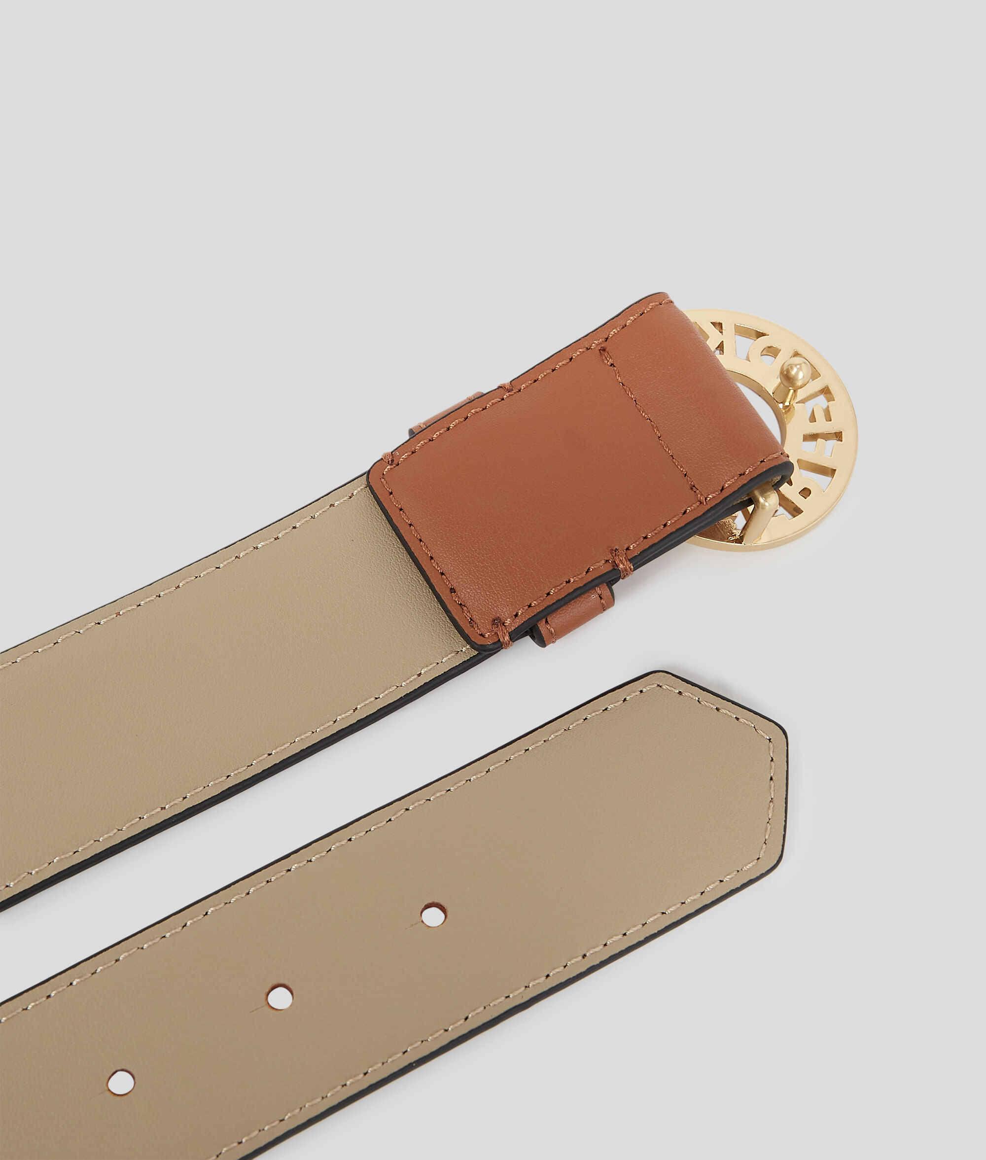CEINTURE EN CUIR MARRON K/DISC MEDIUM