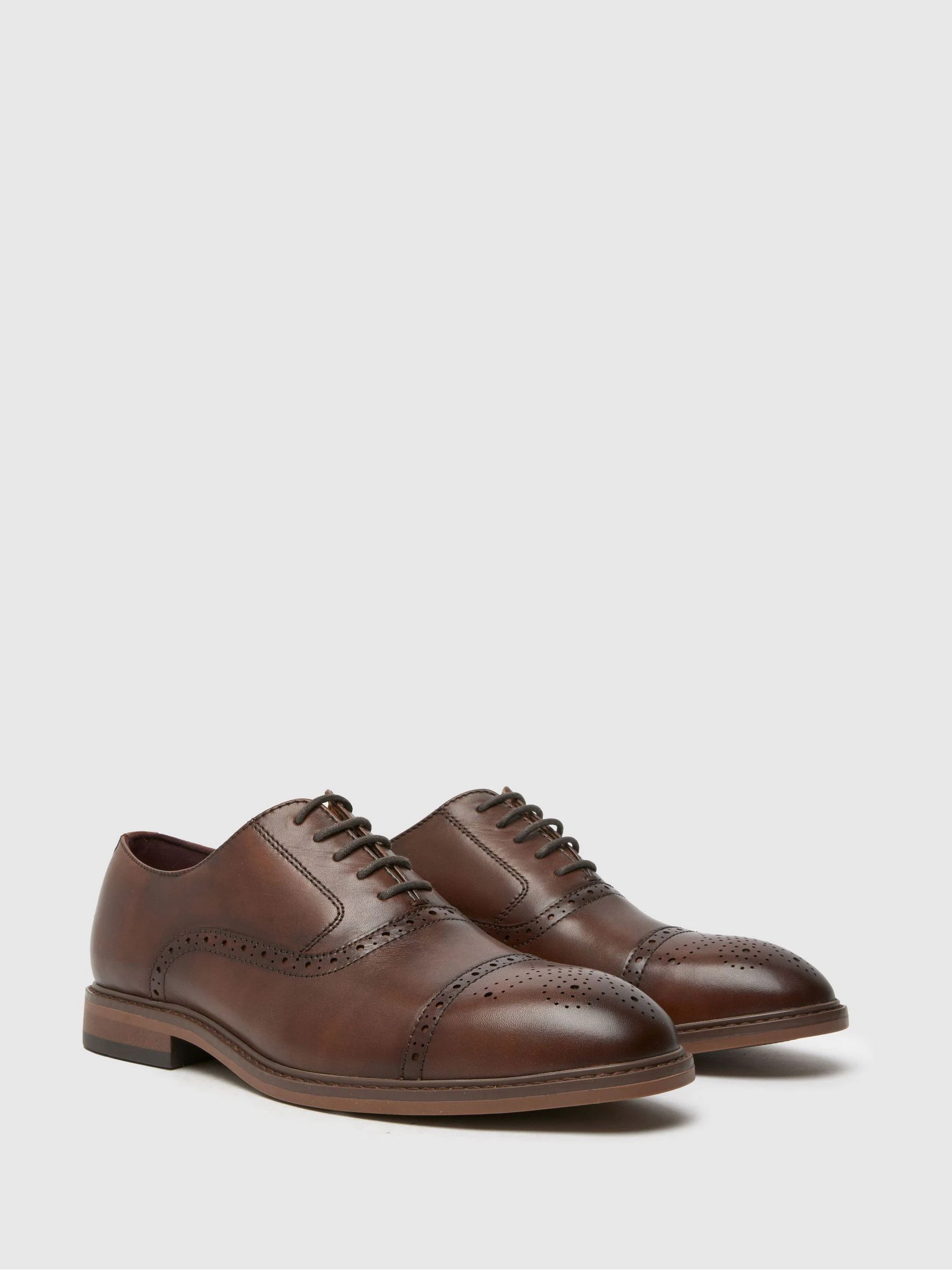 Schuh Raven Leren Bruine Brogues