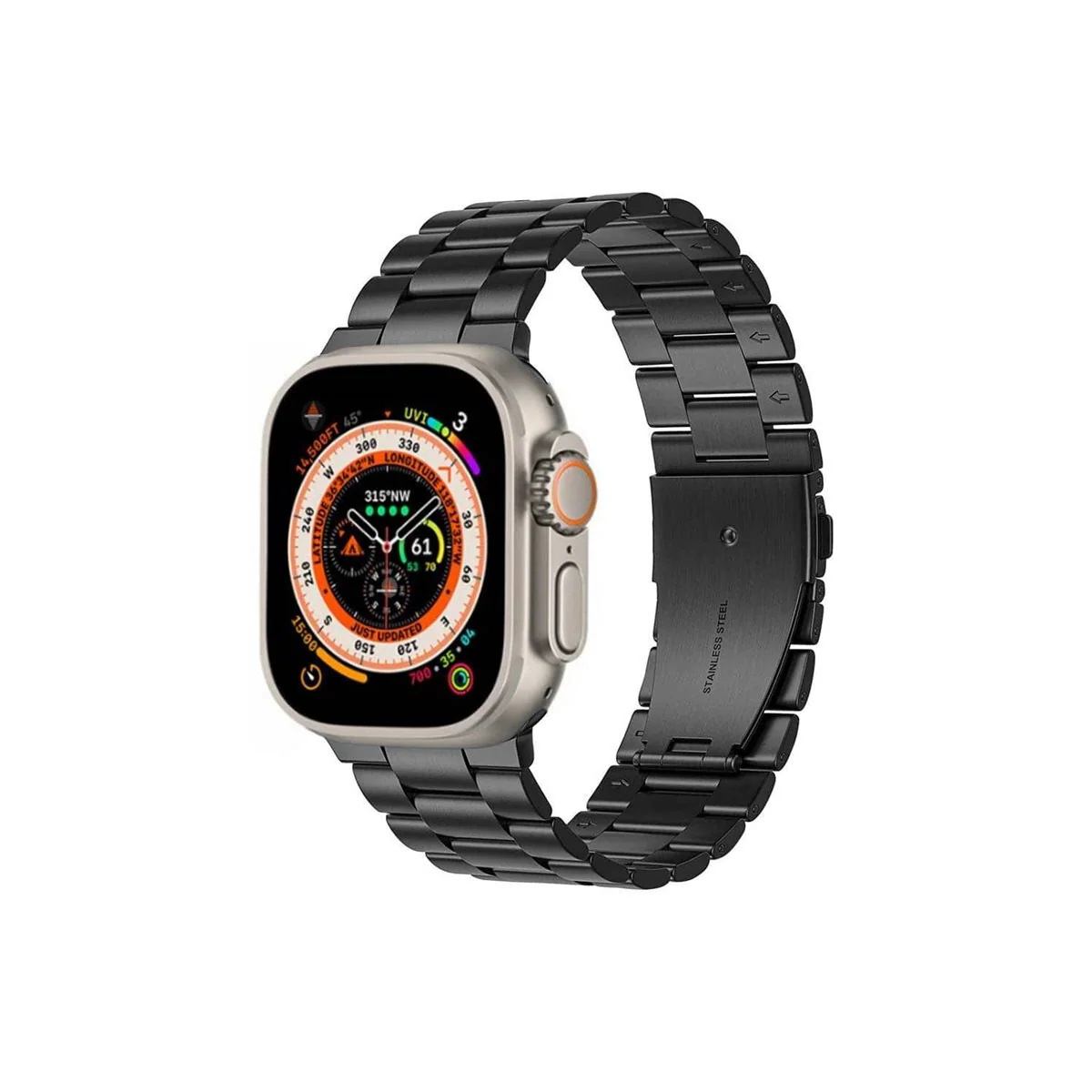 Klokkereim rustfritt stål Apple Watch Ultra 2 (49mm) - Svart