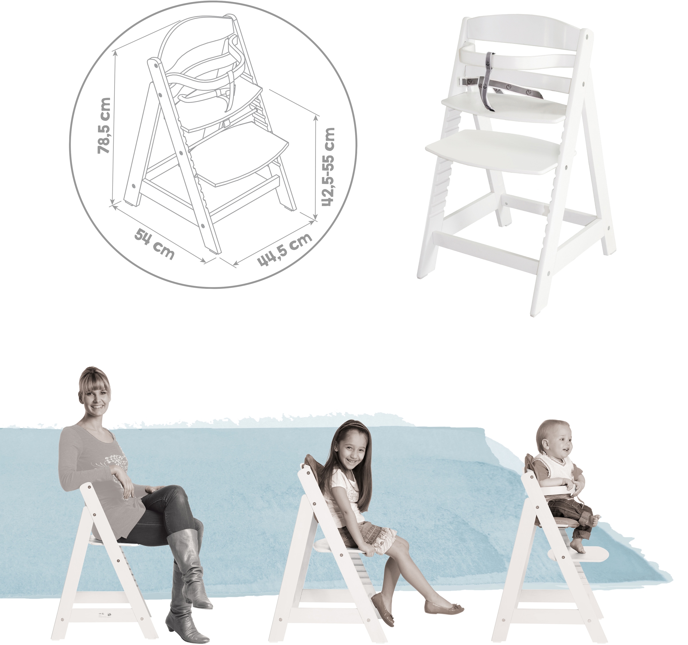 roba® Hochstuhl »Treppenhochstuhl Sit up III, weiss« () aus Holz
