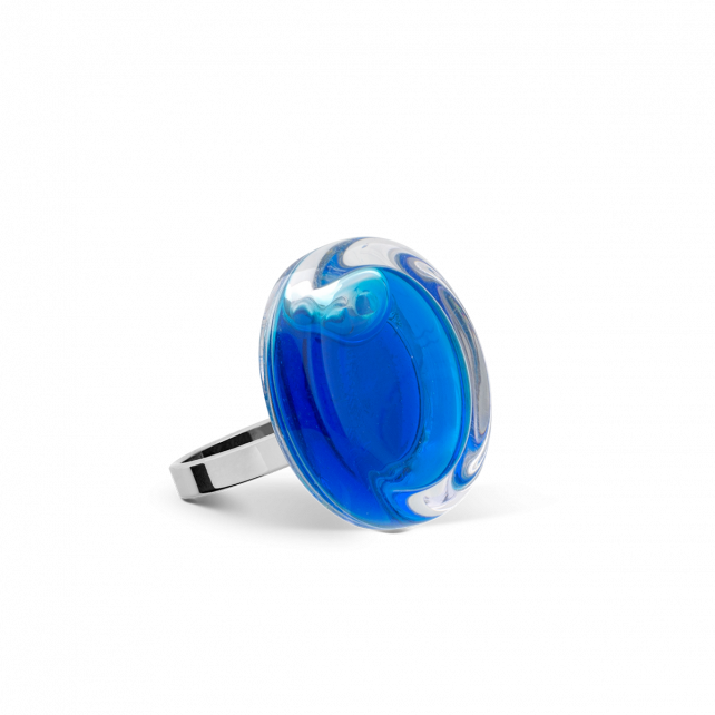 Bague en verre soufflé - Cachou Nano Transparent