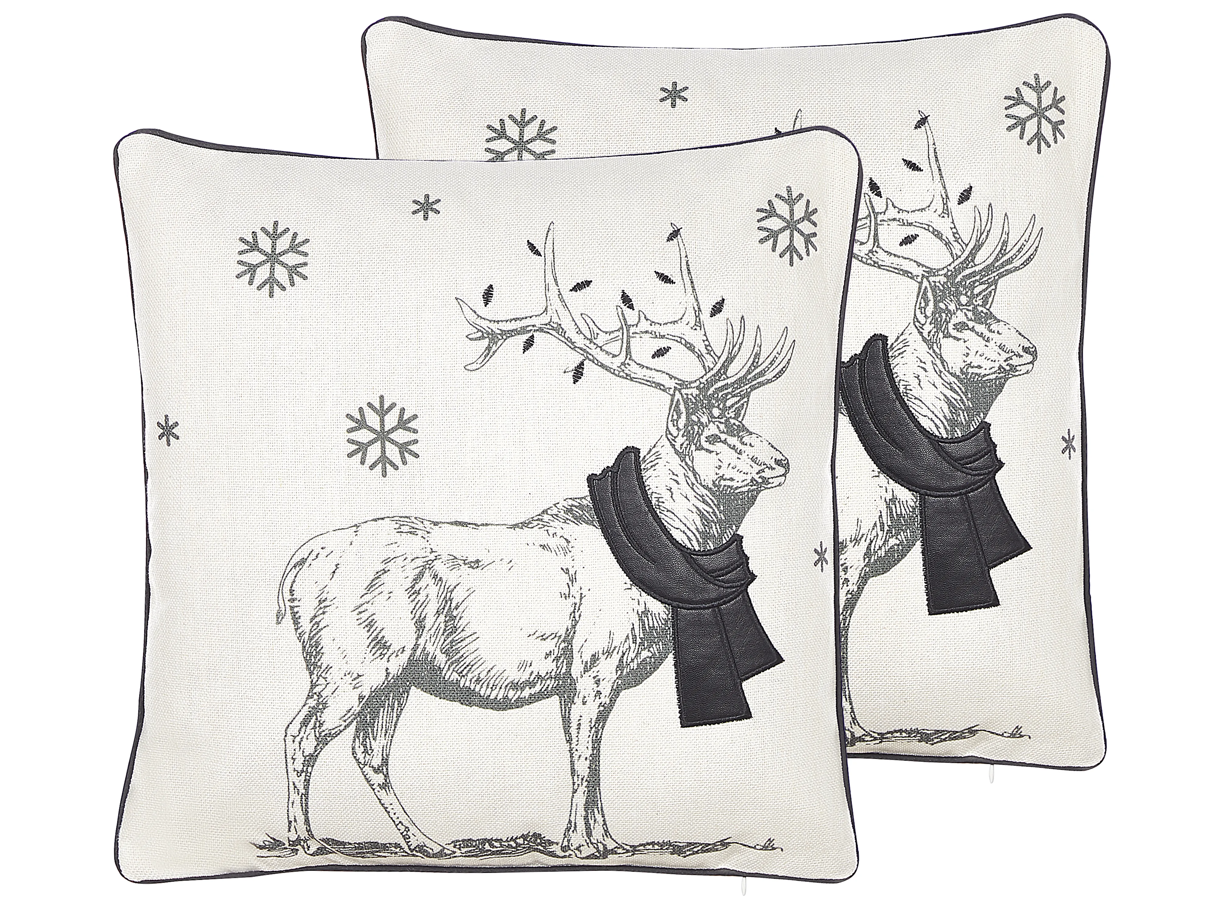 Set van 2 sierkussens SVEN 45 x 45 cm Zwart kerstmotief