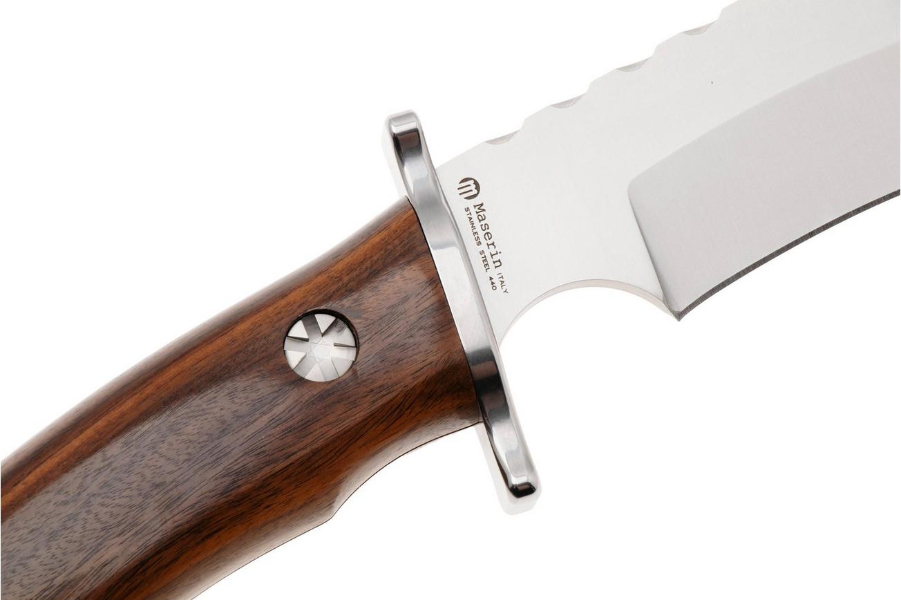 Maserin 987 Siberian Knife, Pao Santos, vaststaand jachtmes, Nicolai Lilin design
