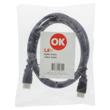 OK HDMI kabel 1.8 meter zwart