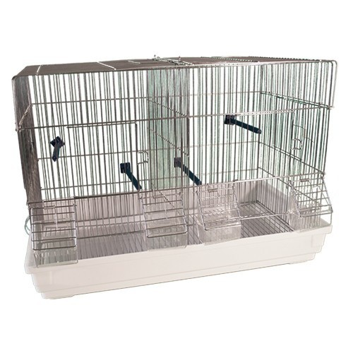 Kit com 2 gaiolas de criação de pássaros em zinco.