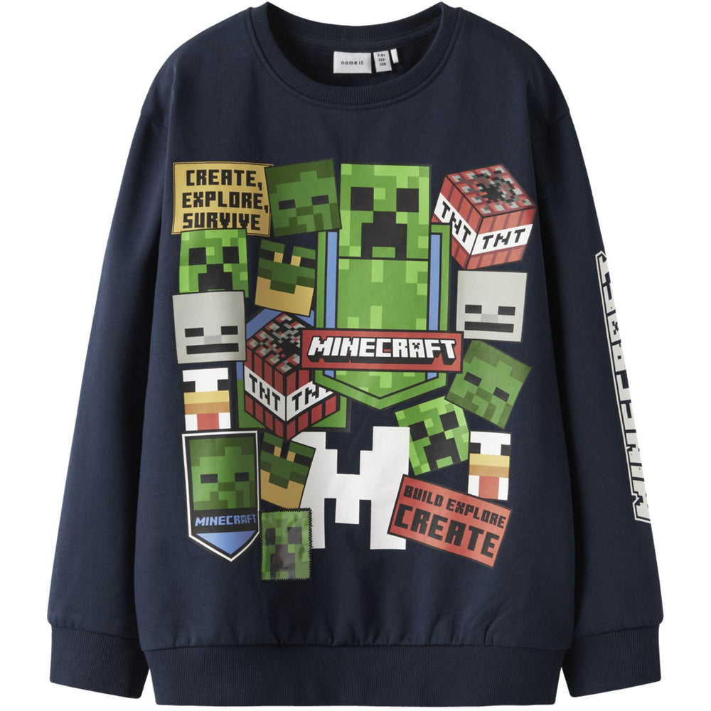 Køb Name It Navy Blazer Nkmneven Minecraft Nreg Sweat Bru Bfu